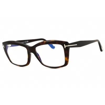 Tom Ford Ladies Brown Rectangular Eyeglass Frames Ft6065b
