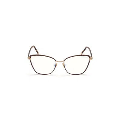 Tom Ford Ladies Brown Square Eyeglass Frames Ft5740-b 48 In ["brown"]