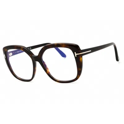 Tom Ford Ladies Dark Havana Square Eyeglass Frames Ft6043-b@53052#