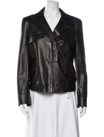 Pre-owned Tom Ford Lamb Leather Biker Jacket In Black