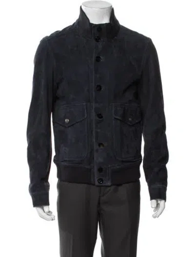 Pre-owned Tom Ford Lamb Leather Bomber Jacket In Black