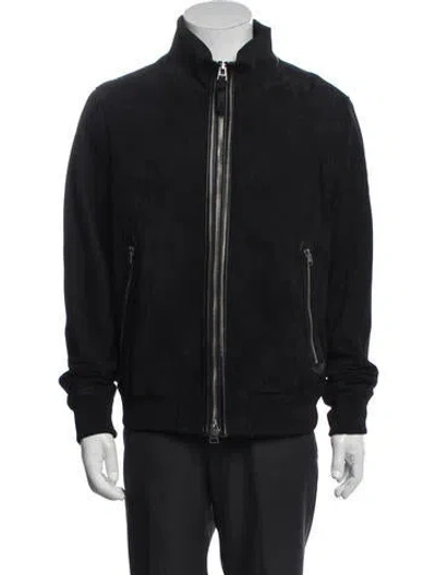 Pre-owned Tom Ford Lamb Leather Bomber Jacket In Black