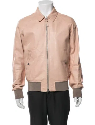 Pre-owned Tom Ford Lamb Leather Bomber Jacket In Neutrals