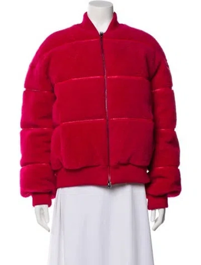 Pre-owned Tom Ford Lamb Leather Down Jacket In Pink