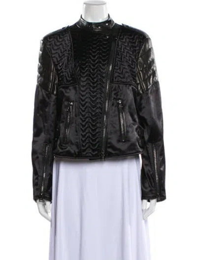 Pre-owned Tom Ford Lamb Leather Faux Fur Jacket In Black