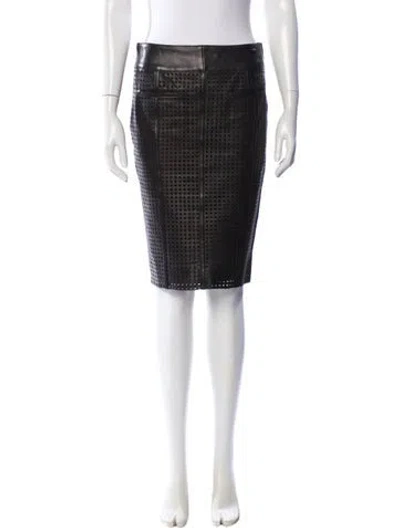 Pre-owned Tom Ford Lamb Leather Knee-length Skirt In Black