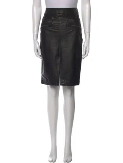 Pre-owned Tom Ford Lamb Leather Knee-length Skirt In Black