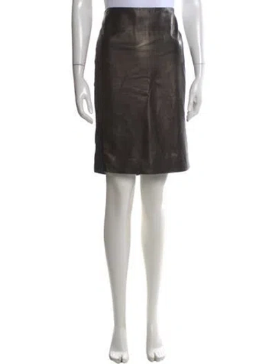 Pre-owned Tom Ford Lamb Leather Knee-length Skirt In Black