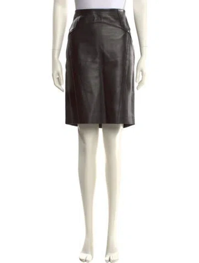 Pre-owned Tom Ford Lamb Leather Knee-length Skirt In Brown
