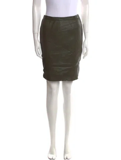 Pre-owned Tom Ford Lamb Leather Knee-length Skirt In Green