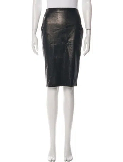 Pre-owned Tom Ford Lamb Leather Knee-length Skirt In Green