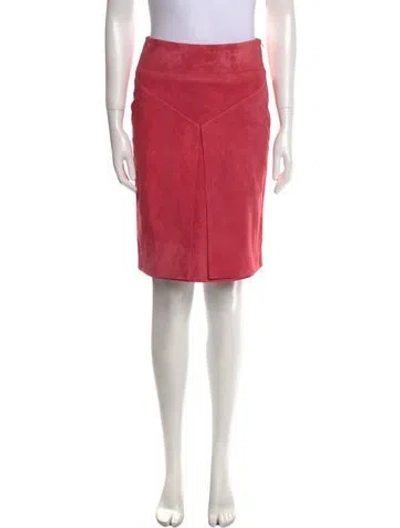 Pre-owned Tom Ford Lamb Leather Knee-length Skirt In Red