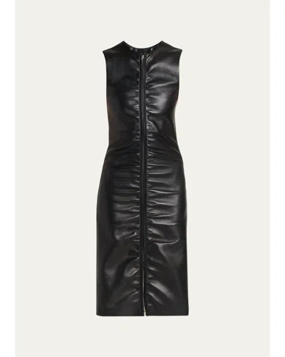 Tom Ford Lamb Leather Midi Dress In Black