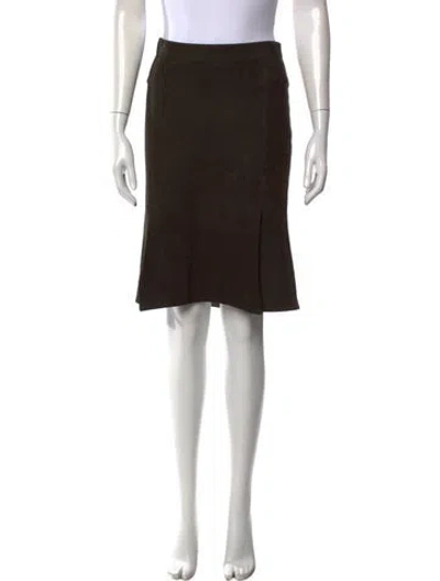 Pre-owned Tom Ford Lamb Leather Midi Length Skirt In Black