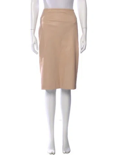 Pre-owned Tom Ford Lamb Leather Midi Length Skirt In Neutral