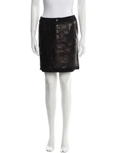 Pre-owned Tom Ford Lamb Leather Mini Skirt In Black
