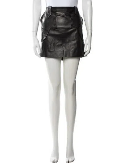 Pre-owned Tom Ford Lamb Leather Mini Skirt In Black