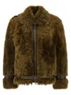 Tom Ford Fur Short Jacket Belted Waist In Green