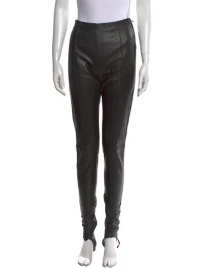 Pre-owned Tom Ford Lamb Leather Skinny Leg Pants In Gray