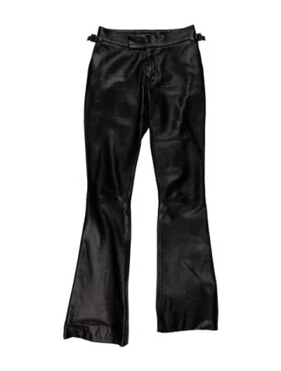 Pre-owned Tom Ford Lamb Leather Wide Leg Pants In Gray