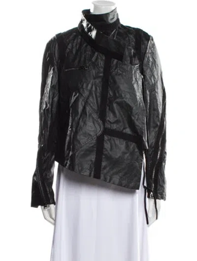 Pre-owned Tom Ford Lambskin Faux Fur Jacket In Black