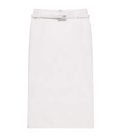 Tom Ford Lambskin Midi Pencil Skirt In White