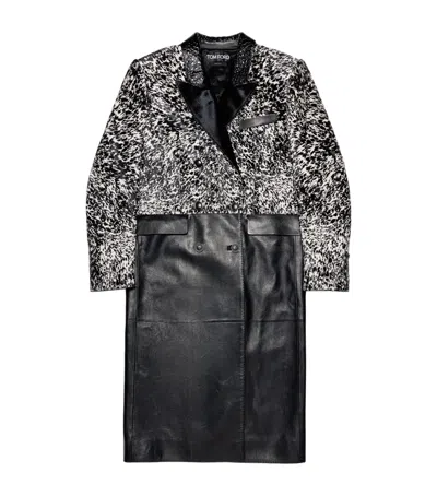 Tom Ford Lambskin-calf Hair Coat In Black