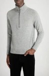 Tom Ford Lambswool & Cashmere Half Zip Sweater In Gray