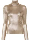 Tom Ford Metallic Knit Turtleneck Sweater In Gold
