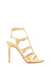 Tom Ford Laminated Leather Sandals With Croco Print In Gold