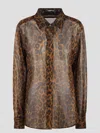 TOM FORD TOM FORD LAMINATED LEOPARD PRINTED GEORGETTE SHIRT