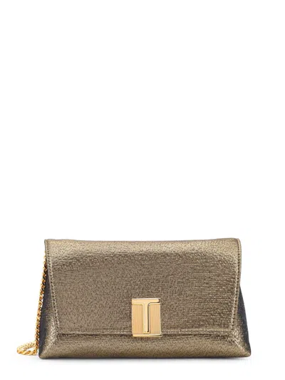 Tom Ford Laminated Pochette With Chain Shoulder Strap