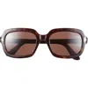 Tom Ford Lana 53mm Rectangular Sunglasses In Brown
