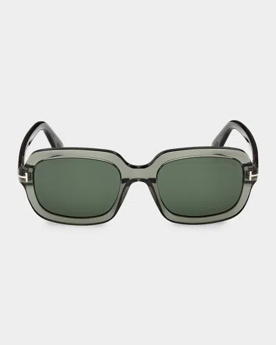 Tom Ford Lana-02 53mm Square Sunglasses In Green
