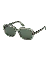 Tom Ford Lana 53mm Rectangular Sunglasses In Green