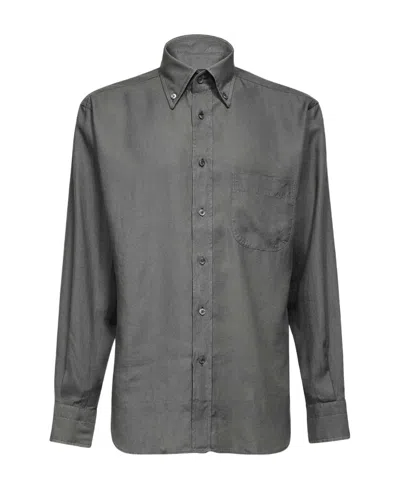 Tom Ford Lapel Long-sleeved Shirt In Black