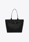 Tom Ford Black Tote Bag With T Detail In Hammered Leather Woman In Black