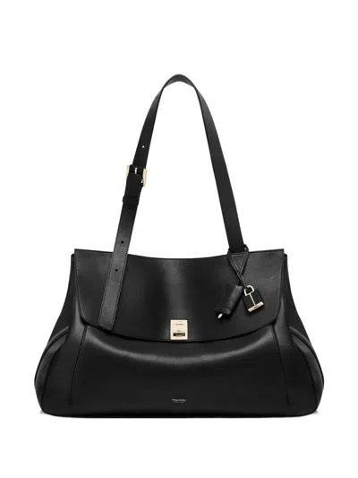 Tom Ford Large Besace Leather Tote Bag In Black