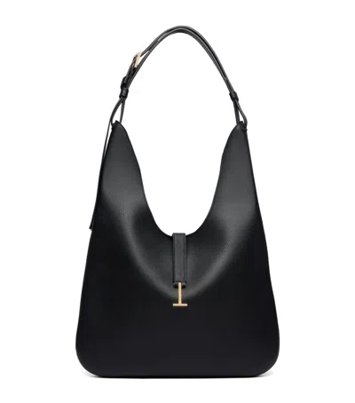 Tom Ford Large Leather Shoulder Bag In Black