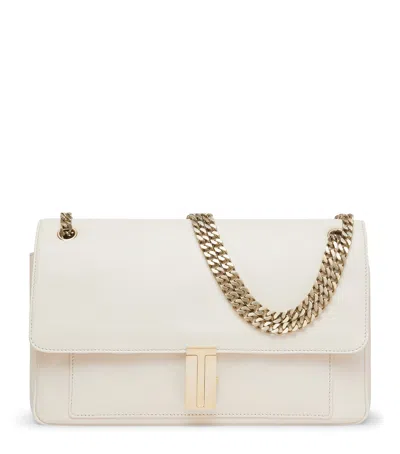 Tom Ford Large Leather Shoulder Bag In Ivory
