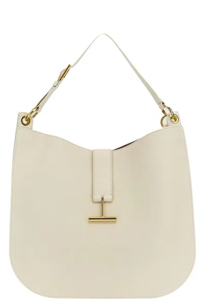 Tom Ford Large Leather Shoulder Strap In White