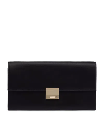 Tom Ford Large Satin Clutch Bag In Black