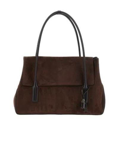 Tom Ford Large Shoulder Bag With Double Handles In Brown