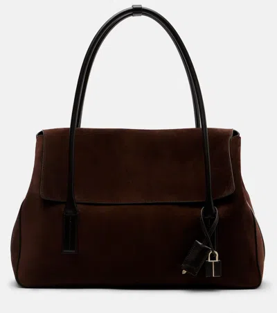 Tom Ford Large Suede Shoulder Bag In Brown