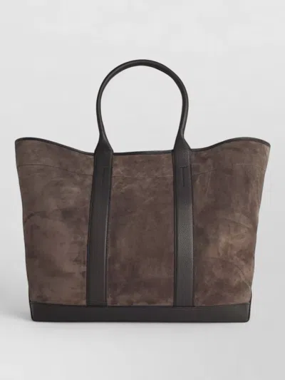 Tom Ford Large Suede Tote Bag Dual Handles