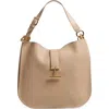 Tom Ford Large Tara Leather Hobo Bag In 1j013 Light Beige