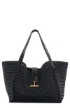 Tom Ford Large Tara Raffia Tote In 1n001 Black