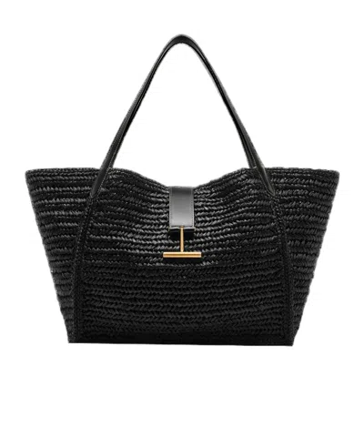 Tom Ford Large Tara Tote Bag In Black