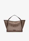Tom Ford Large Tote Bag In Mesh And Leather