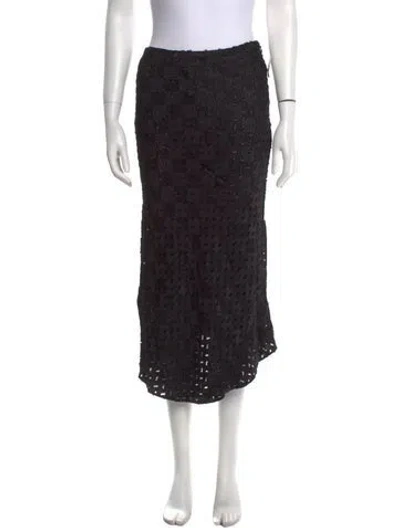 Pre-owned Tom Ford Lasercut Accents Midi Length Skirt In Black